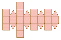 This net makes an unusual solid with 26 faces and 24 corners.