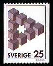 Swedish stamp displaying an 'impossible figure'